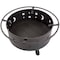 Nature Spring 30 inch Fire Pit- Outdoor Steel Patio Ring with Cover- Stars and Moon Cut Outs 147711KCX - alternate 2
